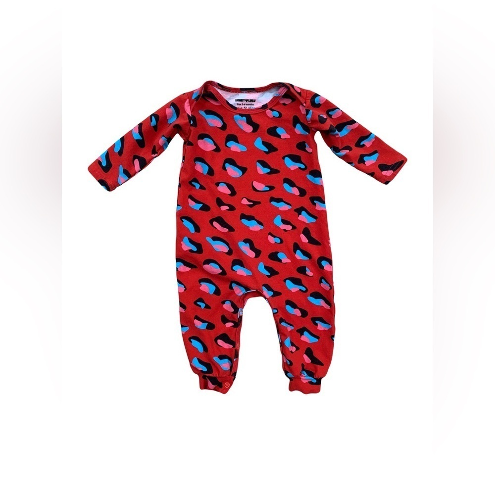 Romey Loves Lulu Size 3-6 Months Red Animal Print Romper